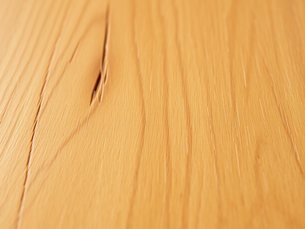 Close-up of oak hardwood grain and satin finish